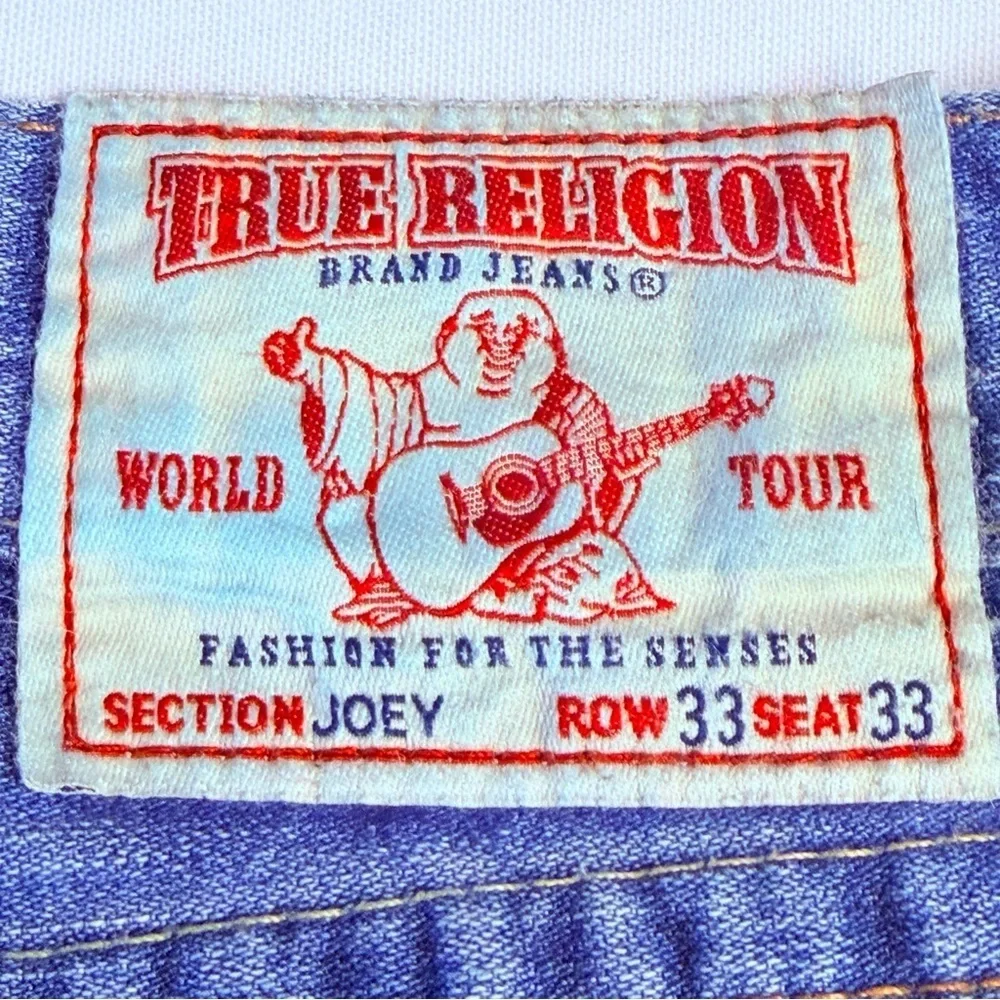True Religion Joey Super T Flap Twisted Flare Vintage Y2K Thrashed Retro Jean 33
